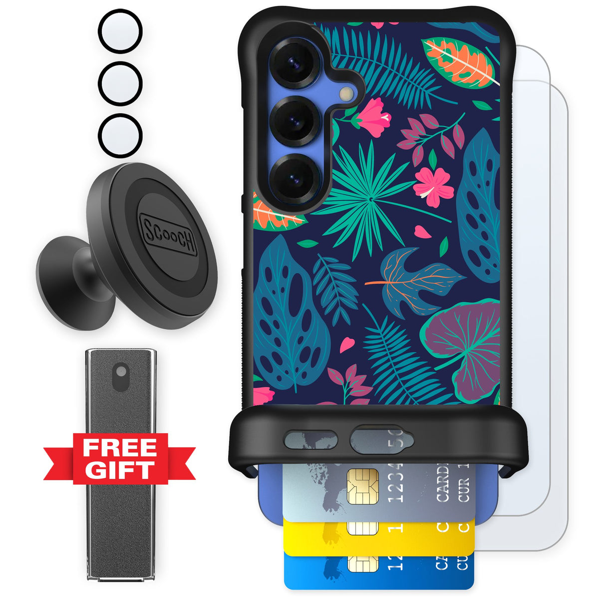 Scooch Wingmate Tropical Leaves for Galaxy S25 — Defender Bundle