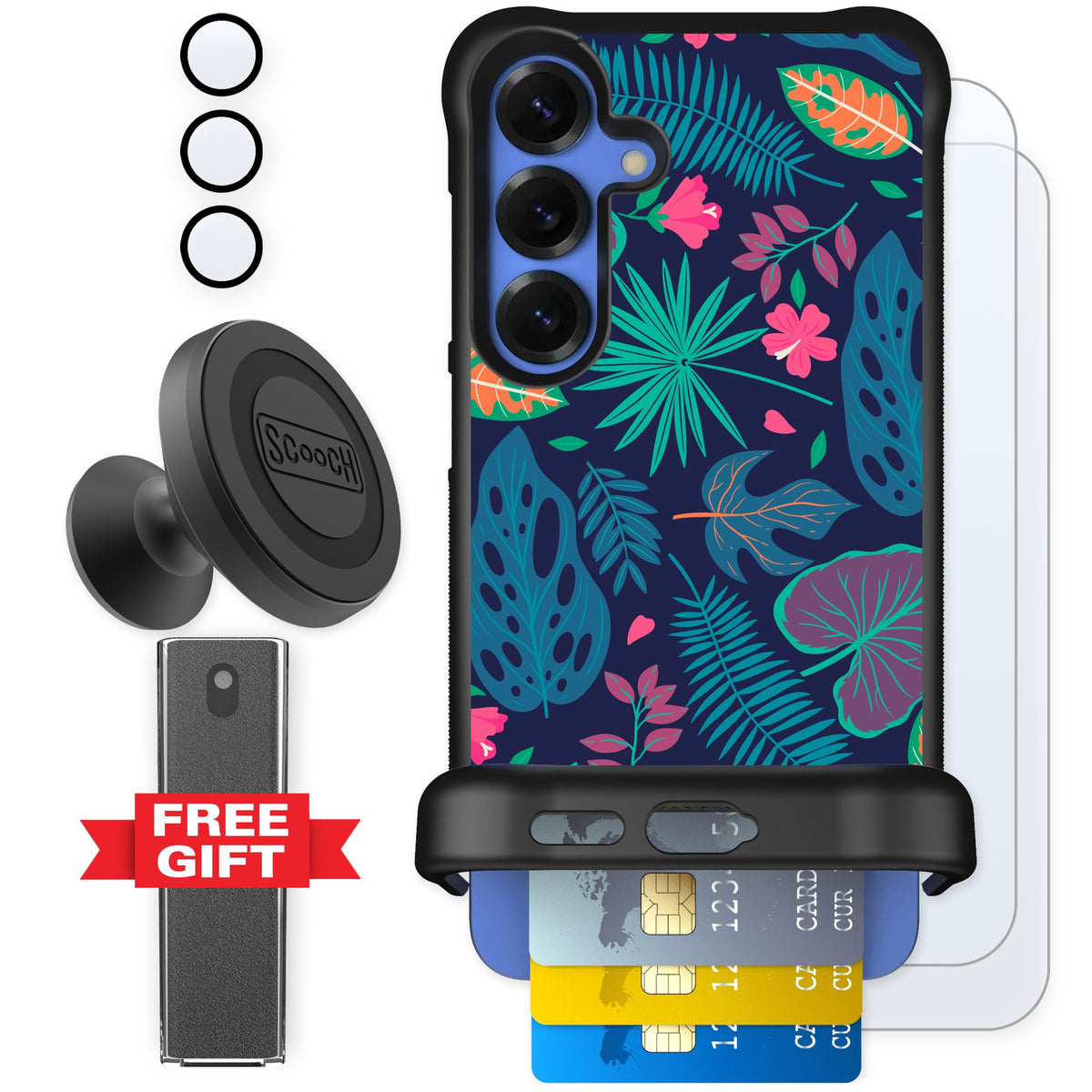 Scooch Wingmate Tropical Leaves for Galaxy S25+ — Defender Bundle