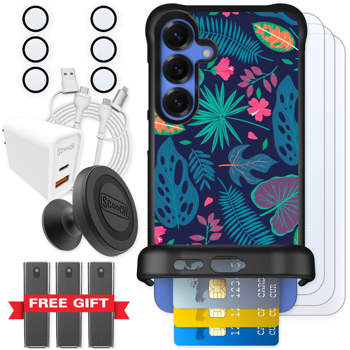 Scooch Wingmate Tropical Leaves for Galaxy S25+ — Ultimate Bundle