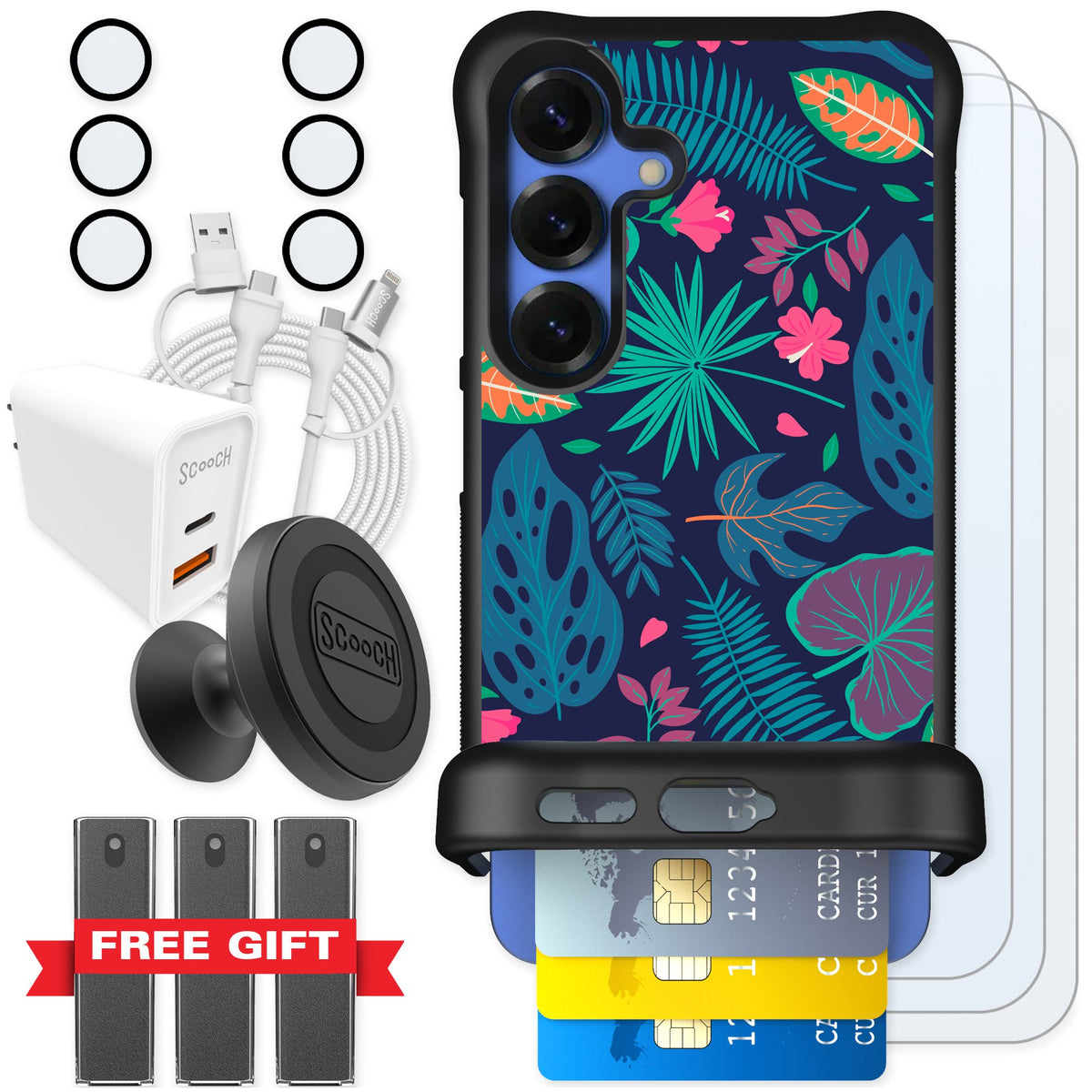Scooch Wingmate Tropical Leaves for Galaxy S25 — Ultimate Bundle