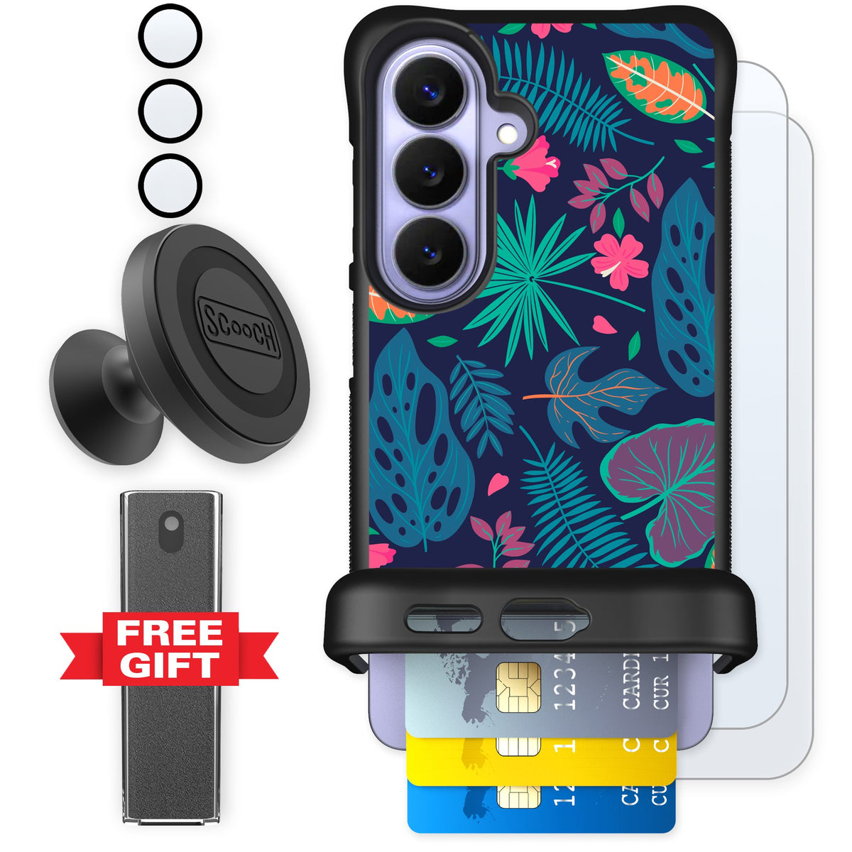 Scooch Wingmate Tropical Leaves for Galaxy S26 — Defender Bundle