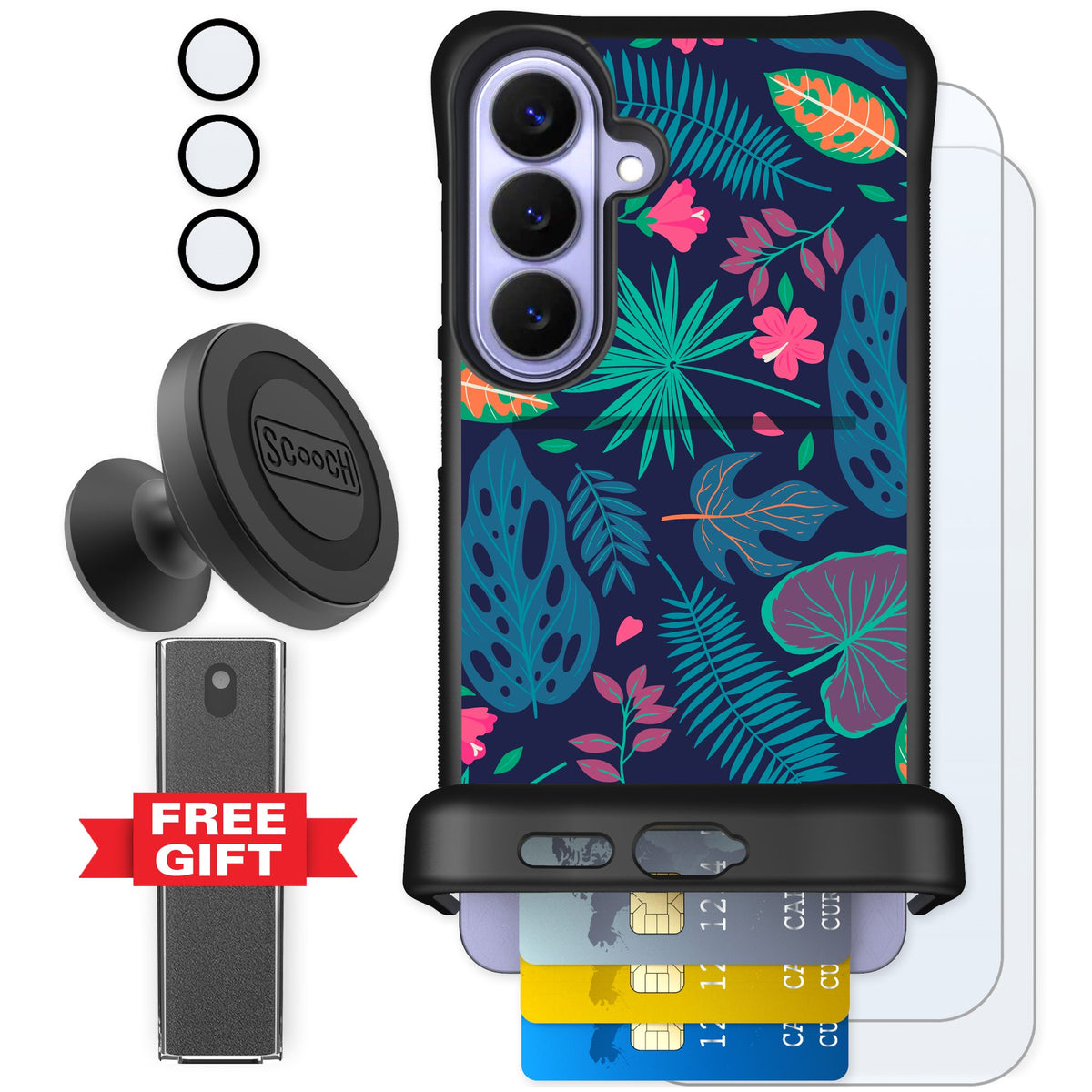 Scooch Wingmate Tropical Leaves for Galaxy S26+ — Defender Bundle