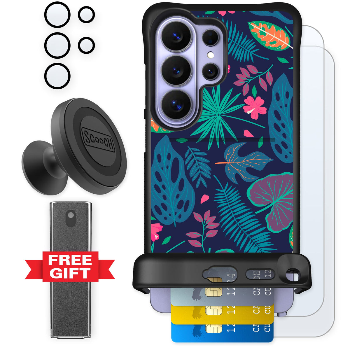 Scooch Wingmate Tropical Leaves for Galaxy S26 Ultra — Defender Bundle