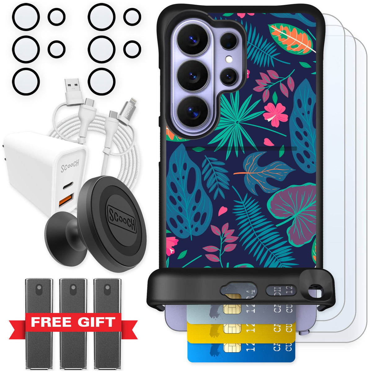 Scooch Wingmate Tropical Leaves for Galaxy S26 Ultra — Ultimate Bundle
