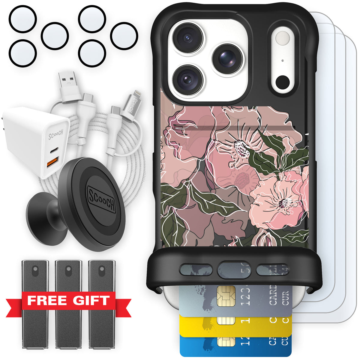 Wingmate Blush Botanical for iPhone 18 Pro — Ultimate Bundle
