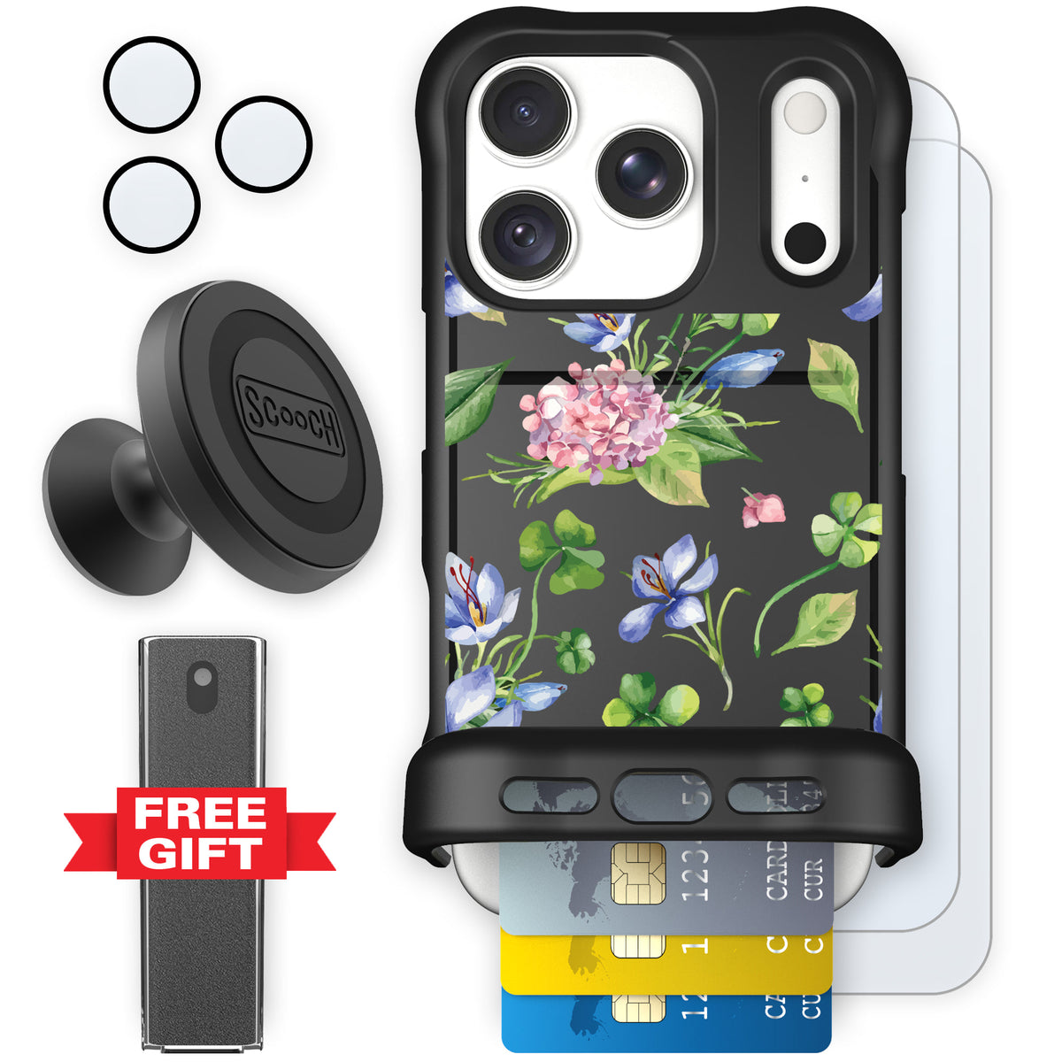 Wingmate Lucky Hydrangea for iPhone 18 Pro — Defender Bundle