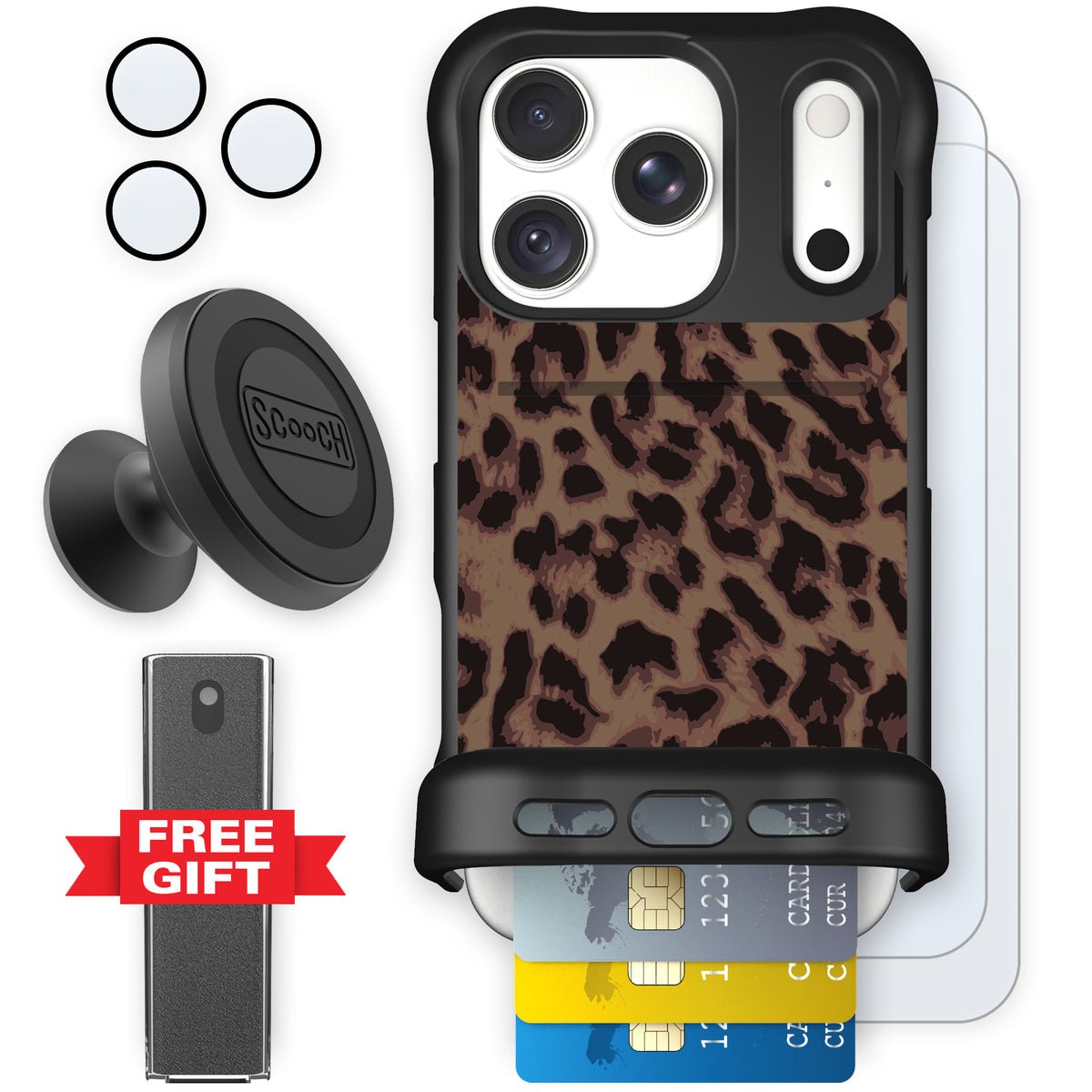 Wingmate Luxe Leopard for iPhone 18 Pro — Defender Bundle