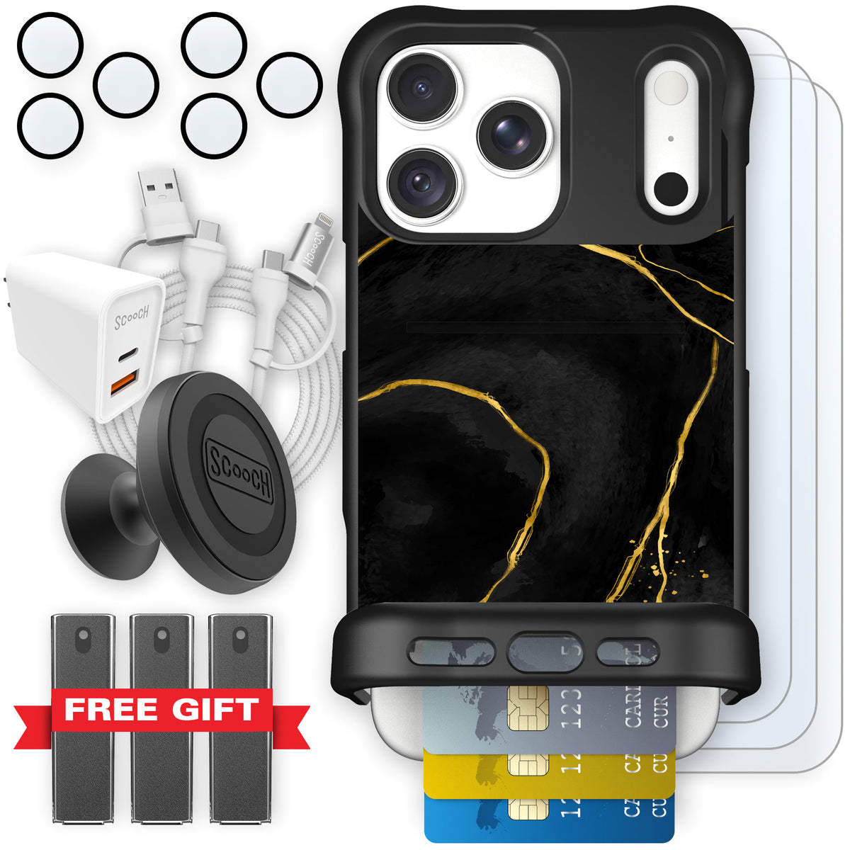 Wingmate Black Marble for iPhone 18 Pro Max — Ultimate Bundle