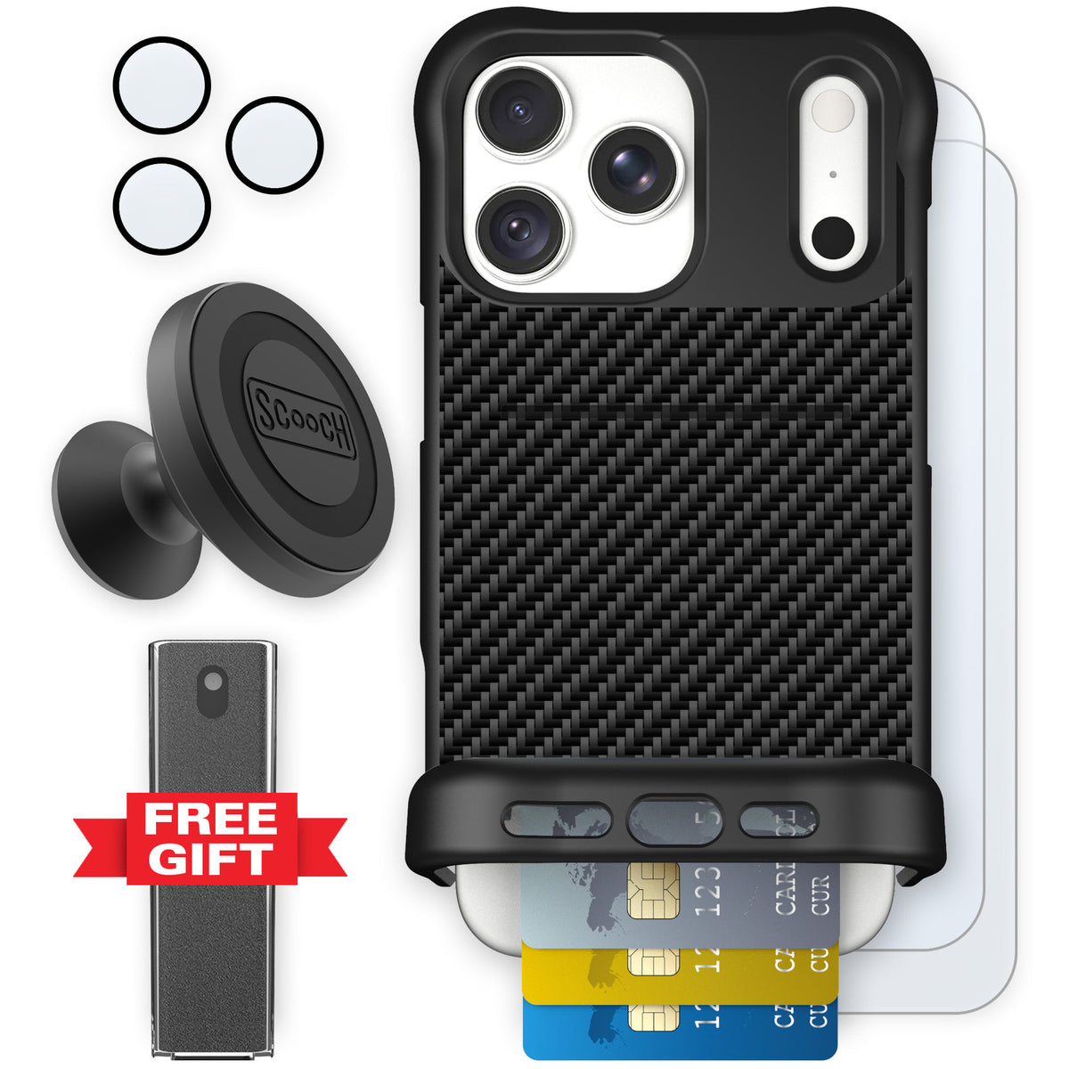 Wingmate Carbon Fiber for iPhone 18 Pro Max — Defender Bundle