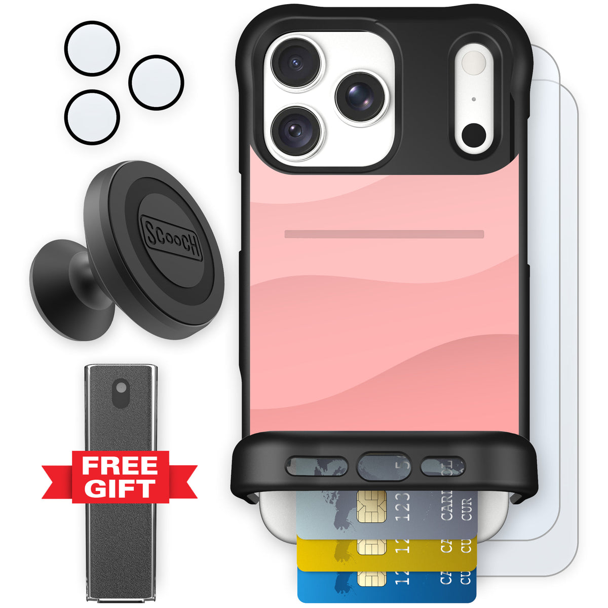 Wingmate Pink Waves for iPhone 18 Pro Max — Defender Bundle