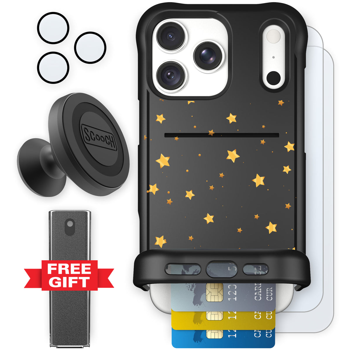 Wingmate Gold Stars for iPhone 18 Pro Max — Defender Bundle