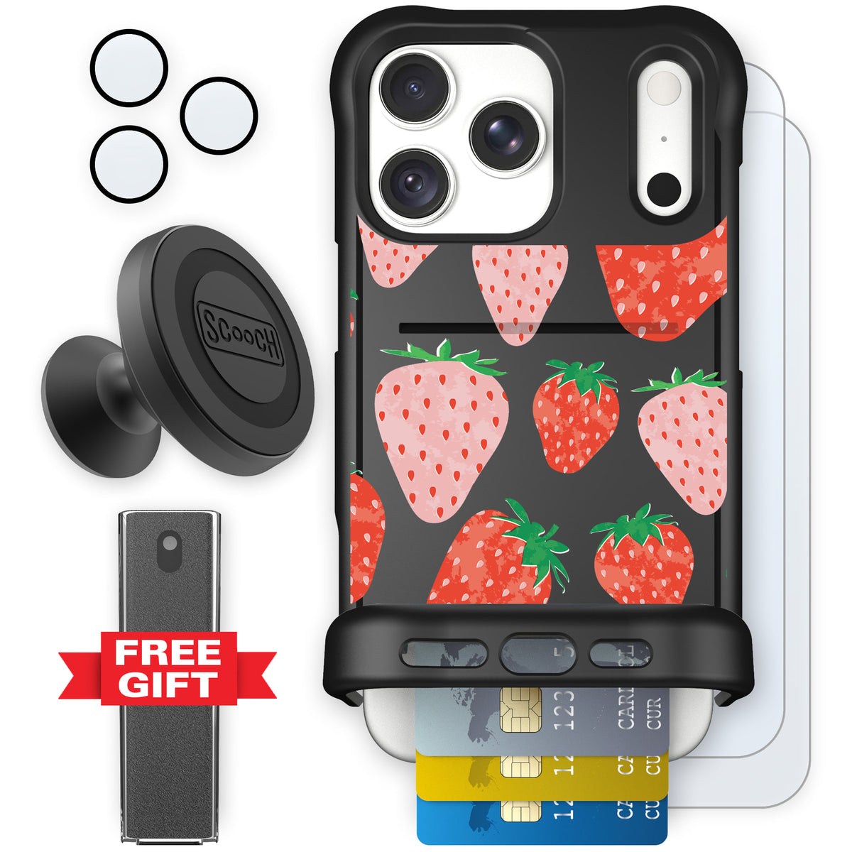 Wingmate Strawberry Fields for iPhone 18 Pro Max — Defender Bundle