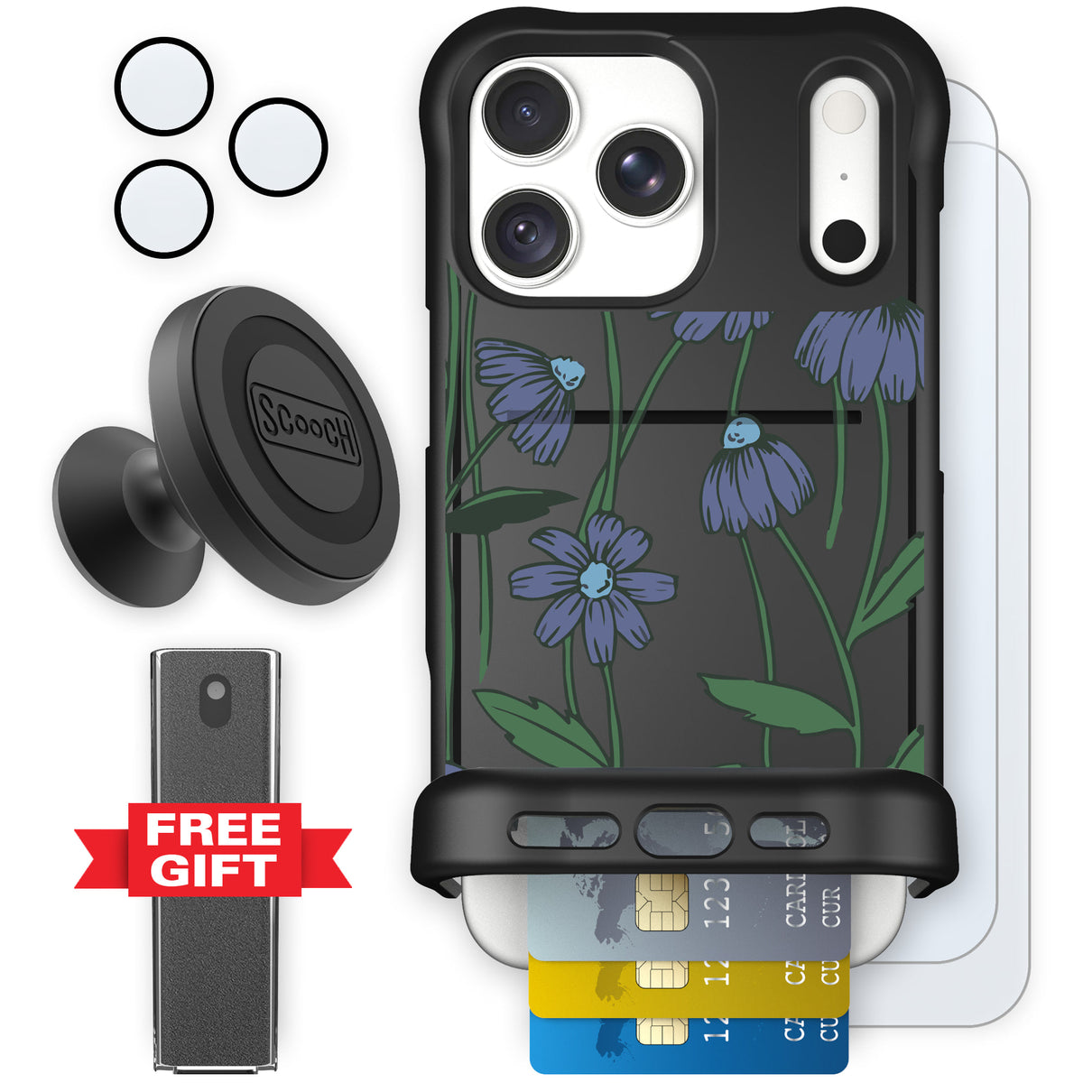 Wingmate Violet Daisy for iPhone 18 Pro Max — Defender Bundle