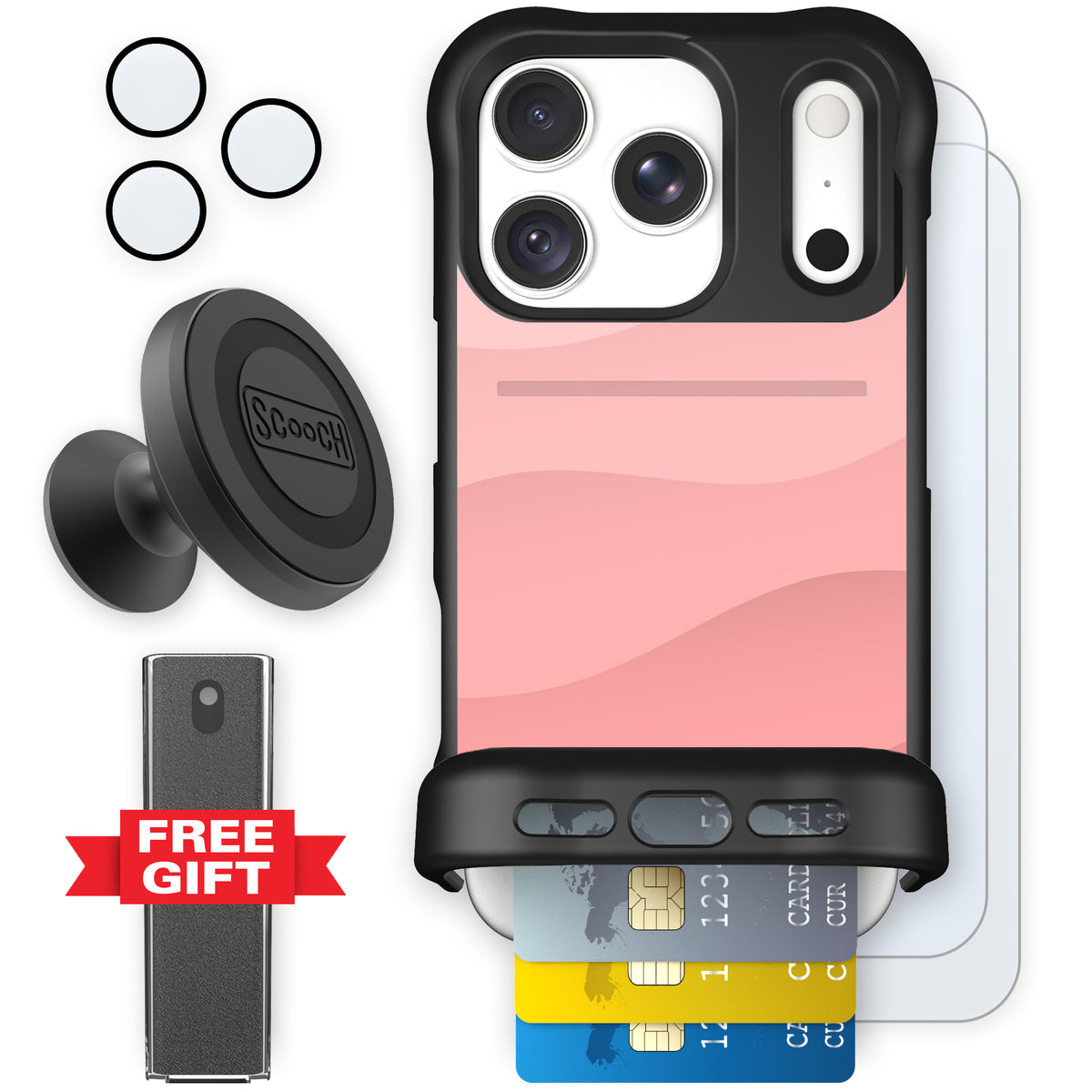 Wingmate Pink Waves for iPhone 18 Pro — Defender Bundle