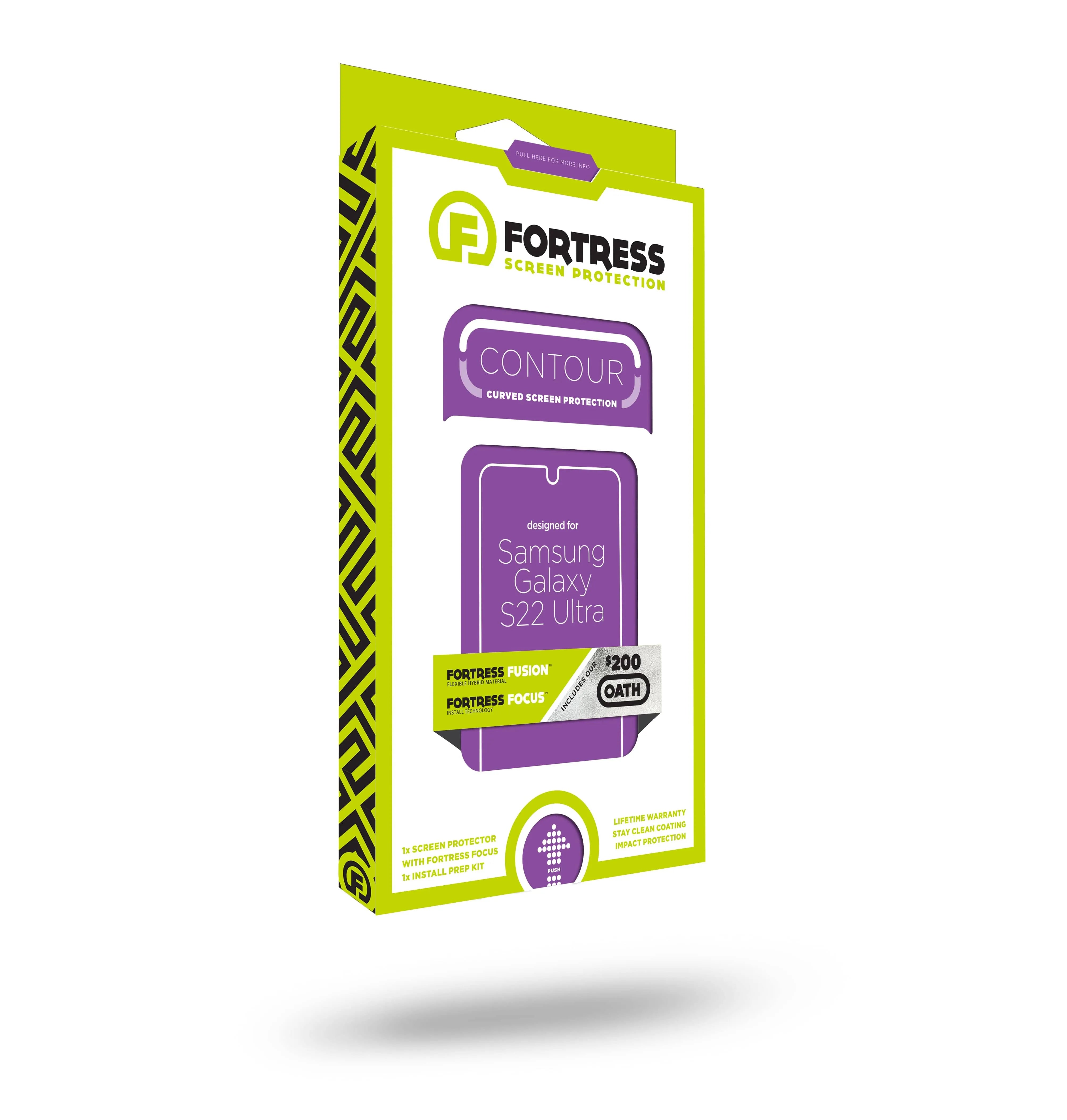 Fortress Samsung Galaxy S22 Ultra Screen Protector - $200 Device Coverage  Scooch Screen Protector