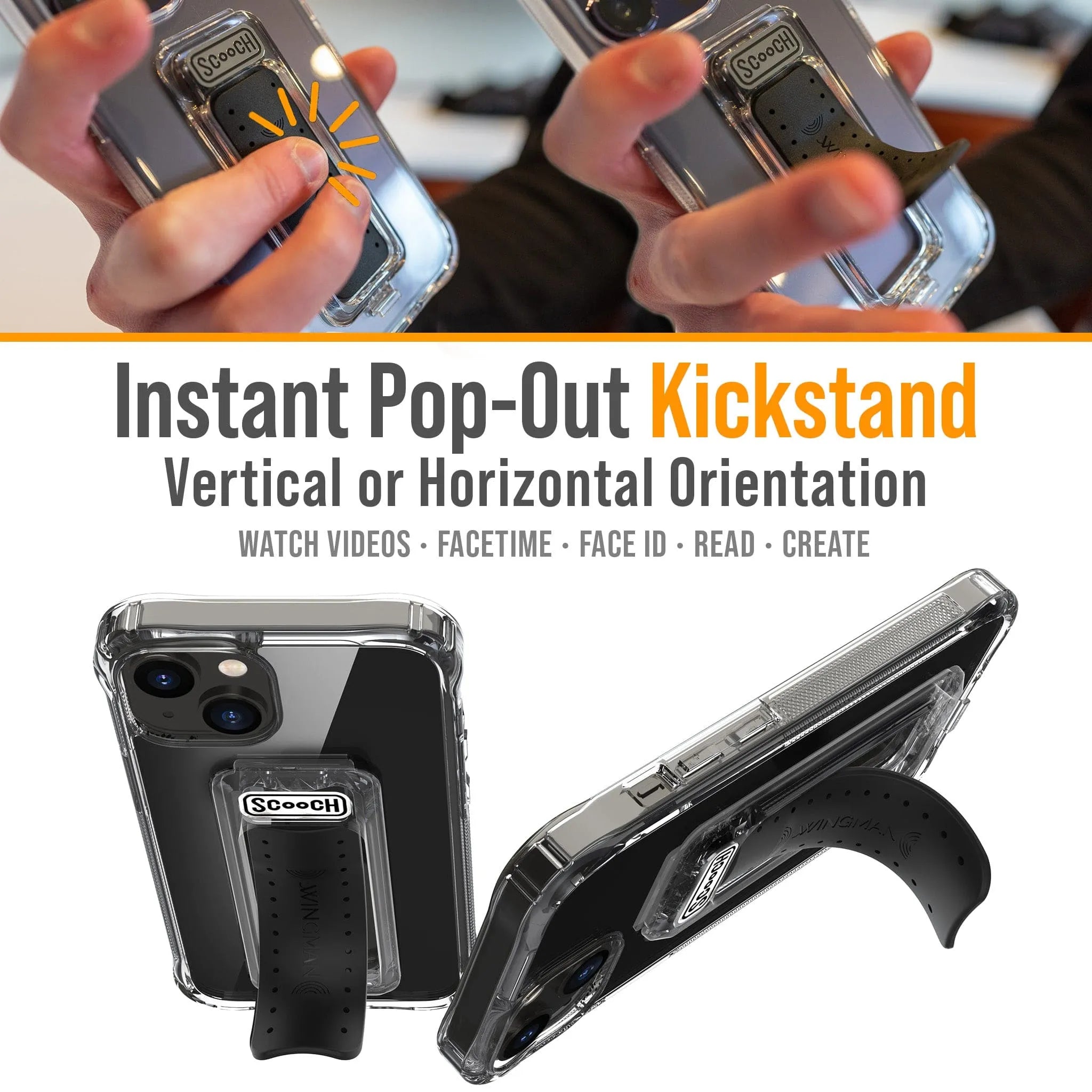 iPhone 13 Case with Kickstand Phone Grip and Mount Wingman